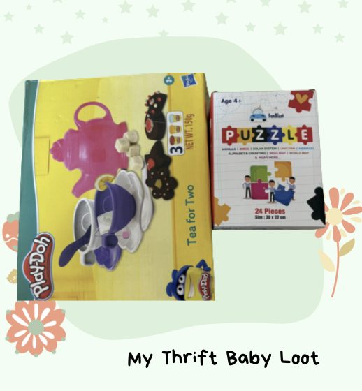 Preloved Play Doh Tea Set for Two & Solar System Puzzle